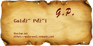 Galó Pál névjegykártya